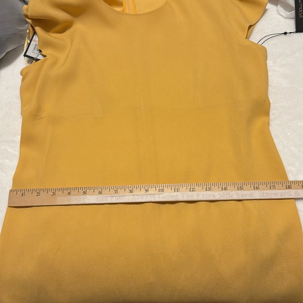 Francisco Costa For Calvin Klein Mustard Yellow Dress- SIZE 10 - Picture 11 of 17